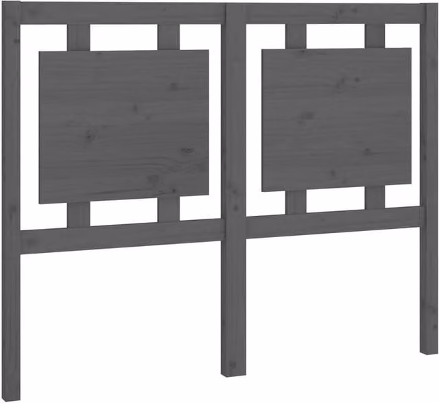 Berkfield Home Grey Rustic Solid Pine Wood Bed Headboard W: 125.5 cm, D: 4 cm, H: 100 cm