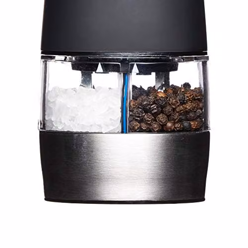 MasterClass Electric Dual Salt and Pepper Mill in Black with Ceramic Grinders, H 17.0 cm x W 6.0 cm x D 6.0 cm – 3