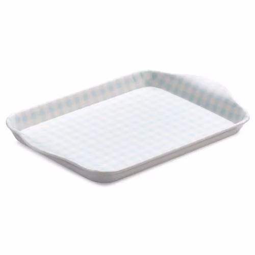 Zeal Mini Melamine Serving Tray with Handles, Blue, W: 18 cm x D: 14 cm x H: 2 cm – 1