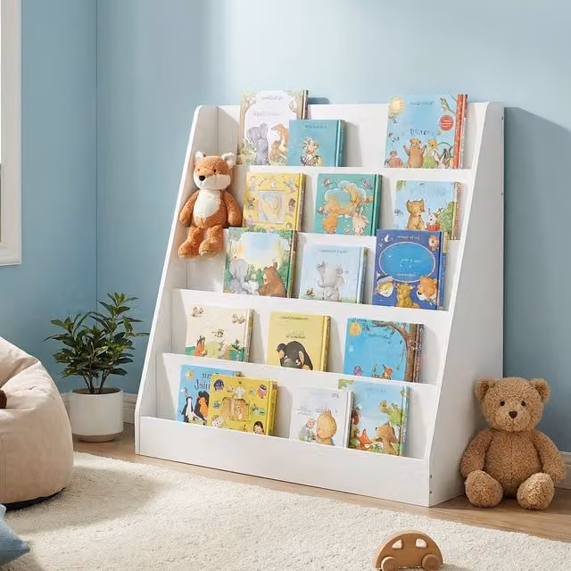SONGMICS Children's Montessori 5-Tier Bookshelf, White, W/D/H: 80 x 30 x 80 cm