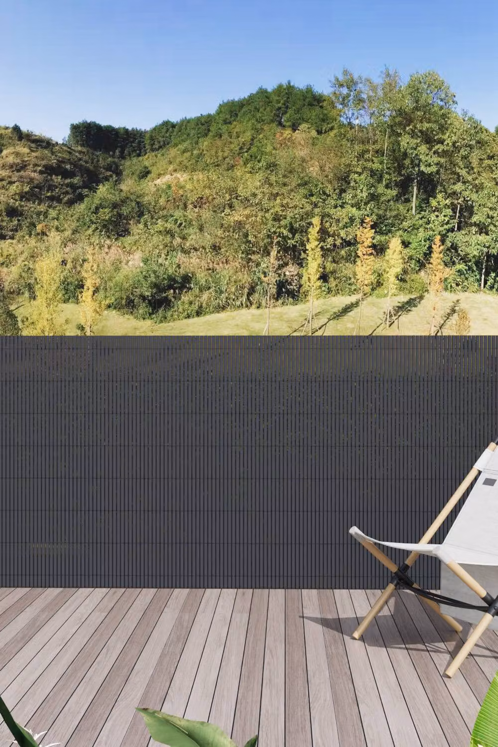 Garden Sanctuary Opaque PVC Privacy Sun Blocked Decorative Garden Fence Panels in Grey – 2