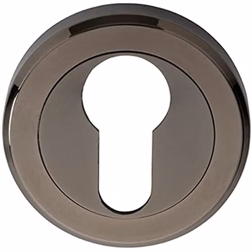 Loops 50mm Euro Profile Round Escutcheon with Bevelled Edge and Concealed Fix in Black Nickel