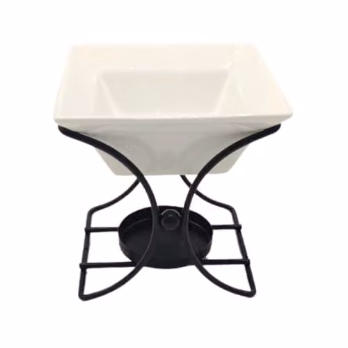 KDMD Ceramic and Metal Square Stand in Black – 1