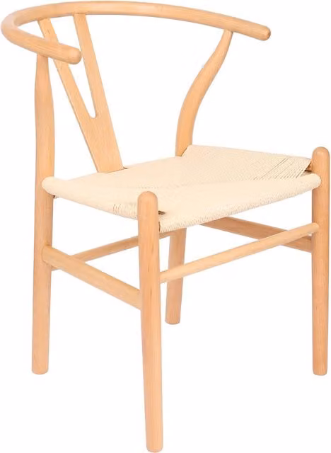 Nicholas Winter Scandinavian Style Solid Beech Wood Dining Chair with Armrests in Sand Beige – 1