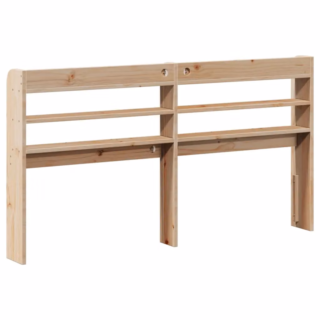 Berkfield Home Rustic Solid Wood Pine Headboard with Integrated Shelves, Brown, Width: 160 cm – 2