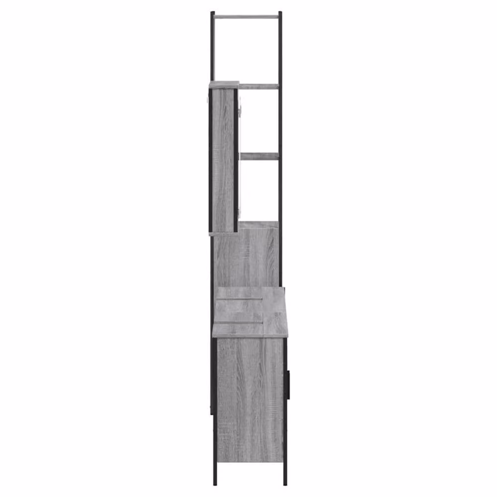Berkfield Home 4 Piece Grey Bathroom Furniture Set with Mirror Cabinet, Vanity Unit and Tall Cabinet – 3