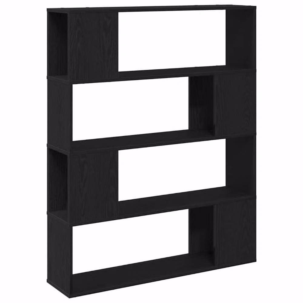 Berkfield Home Black Oak TV Cabinet in Engineered Wood W/D/H: 100 x 24 x 124 cm – 3