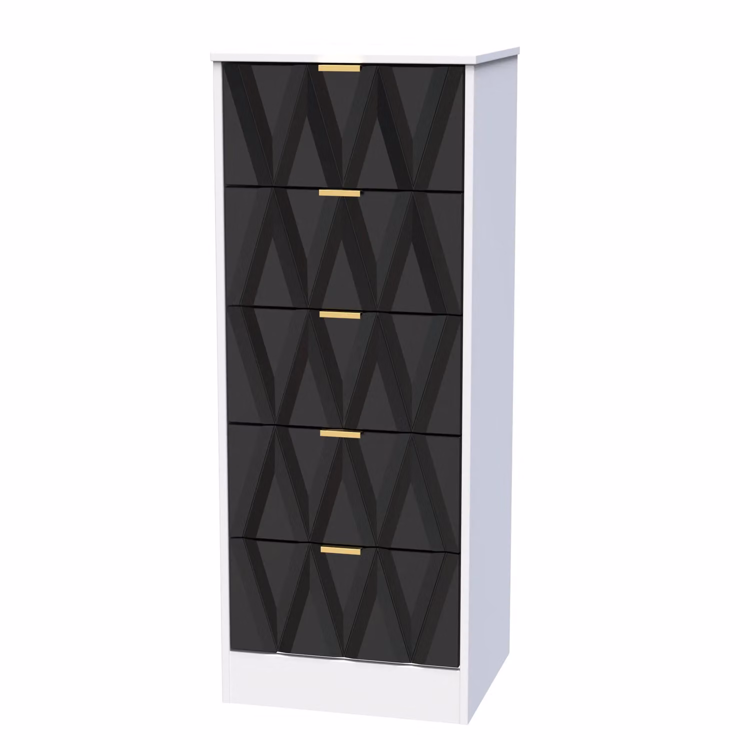 Ready Assembled 2 U Washington 5 Drawer Tall Bedside Cabinet in Black – 2