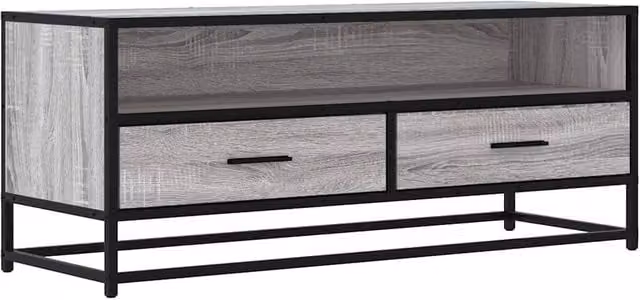 Berkfield Home Industrial Grey Sonoma TV Cabinet in Engineered Wood and Metal, W: 100 cm, D: 34.5 cm, H: 40 cm – 1