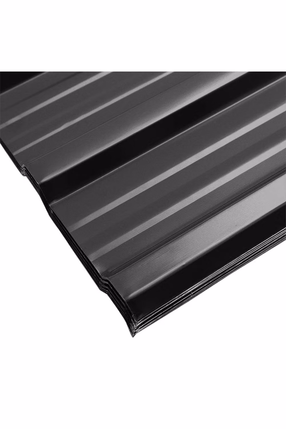 Living and Home Set of 12 Black Powder Coated Steel Corrugated Metal Panels W/D/H: 115 x 45 x 12 cm – 5