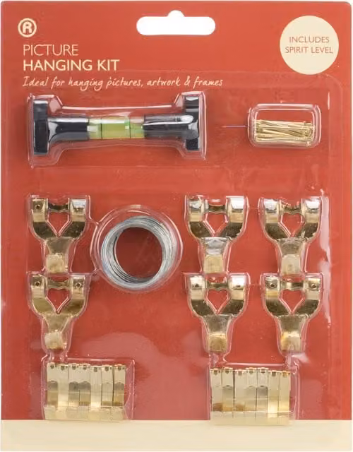 Hiatt Multicolour Picture Hanging Kit with Hook and Spirit Level