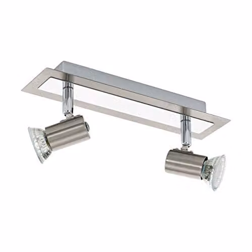 Loops Modern Chrome Wall 2 Spot Lights with Included GU10 LED Bulbs – 1
