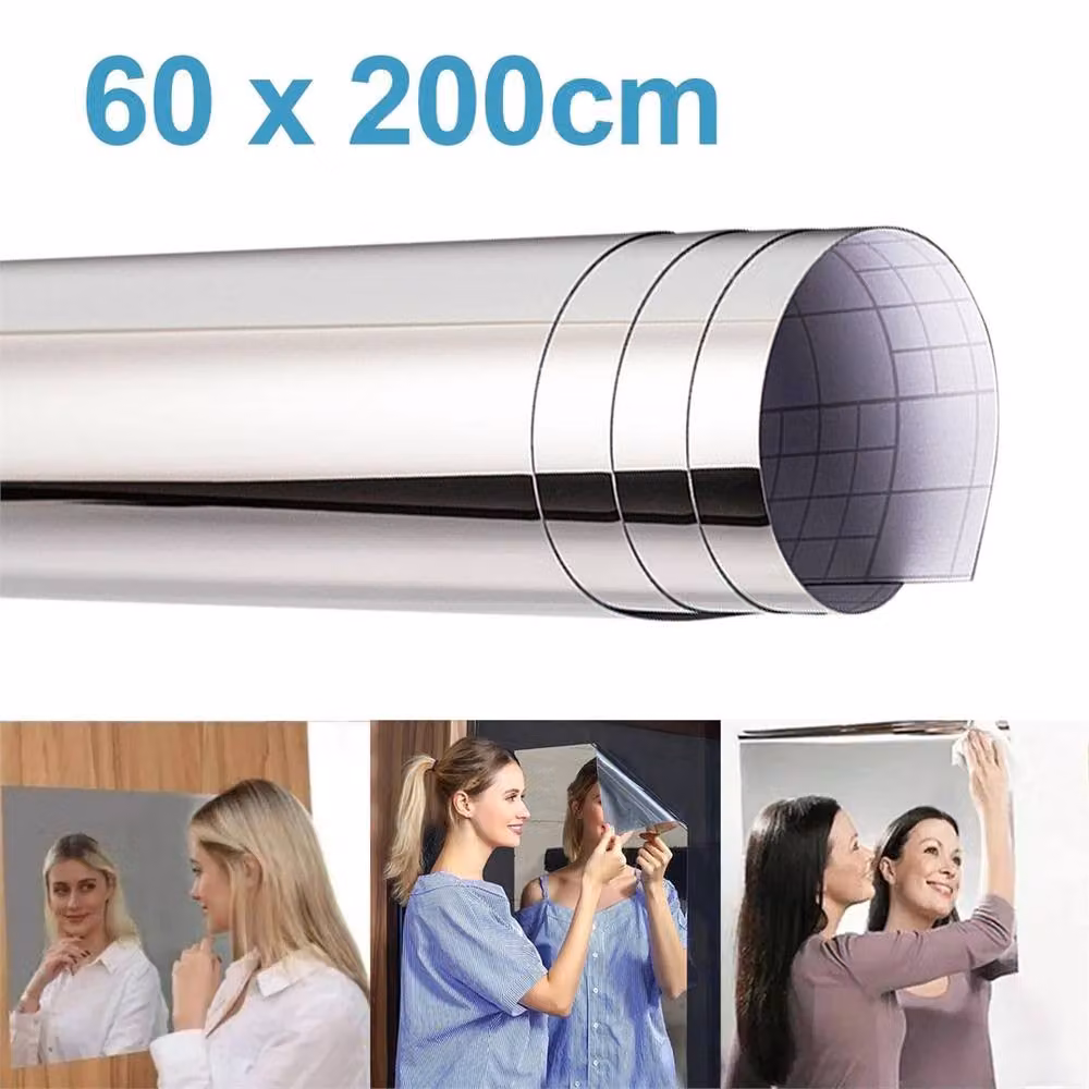 Nordara Silver Self Adhesive Mirror Wall Sticker Roll for DIY Bathroom Decor – 2