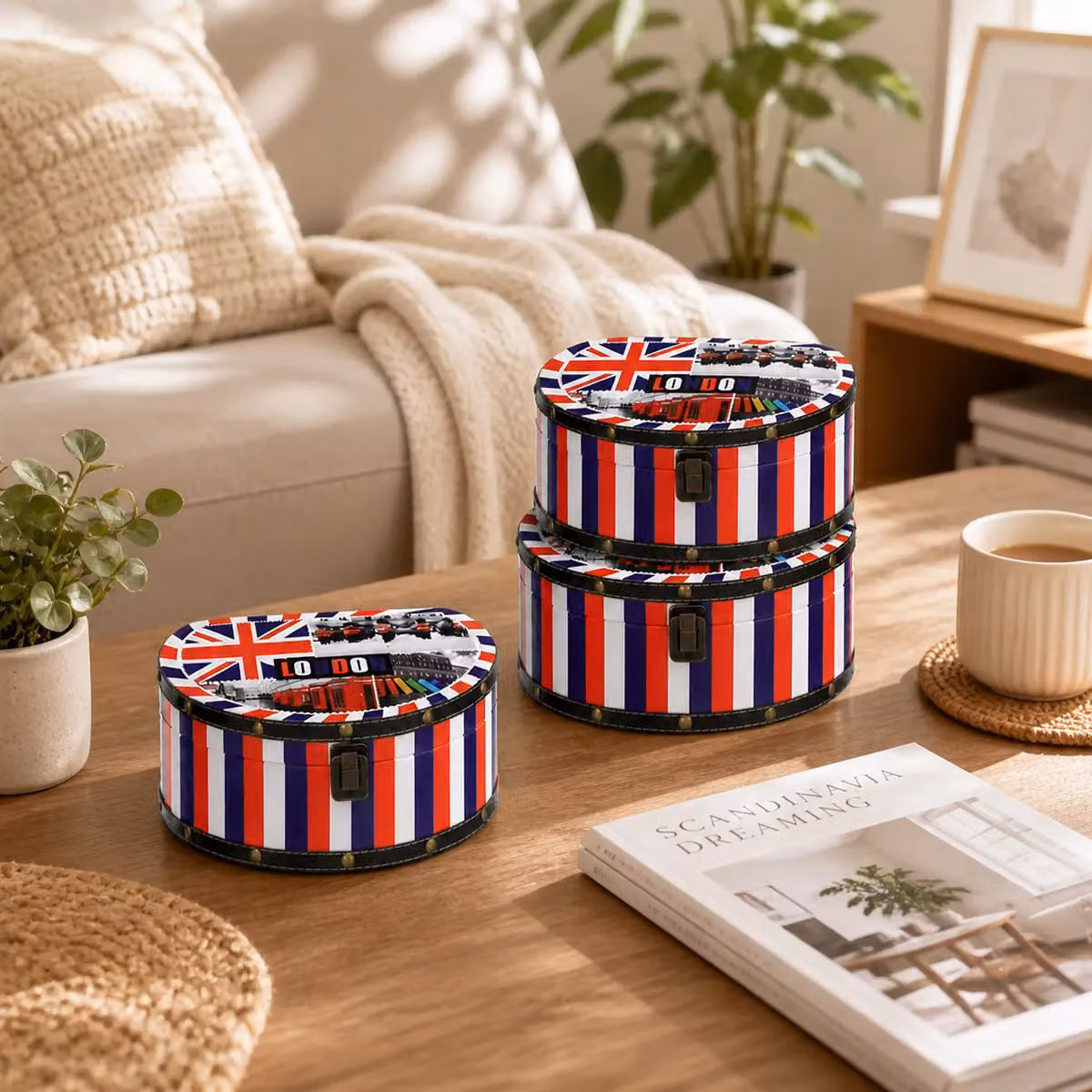 Orsina Living London Collection Round Storage Cases, Set of 3, Multicolour – 2