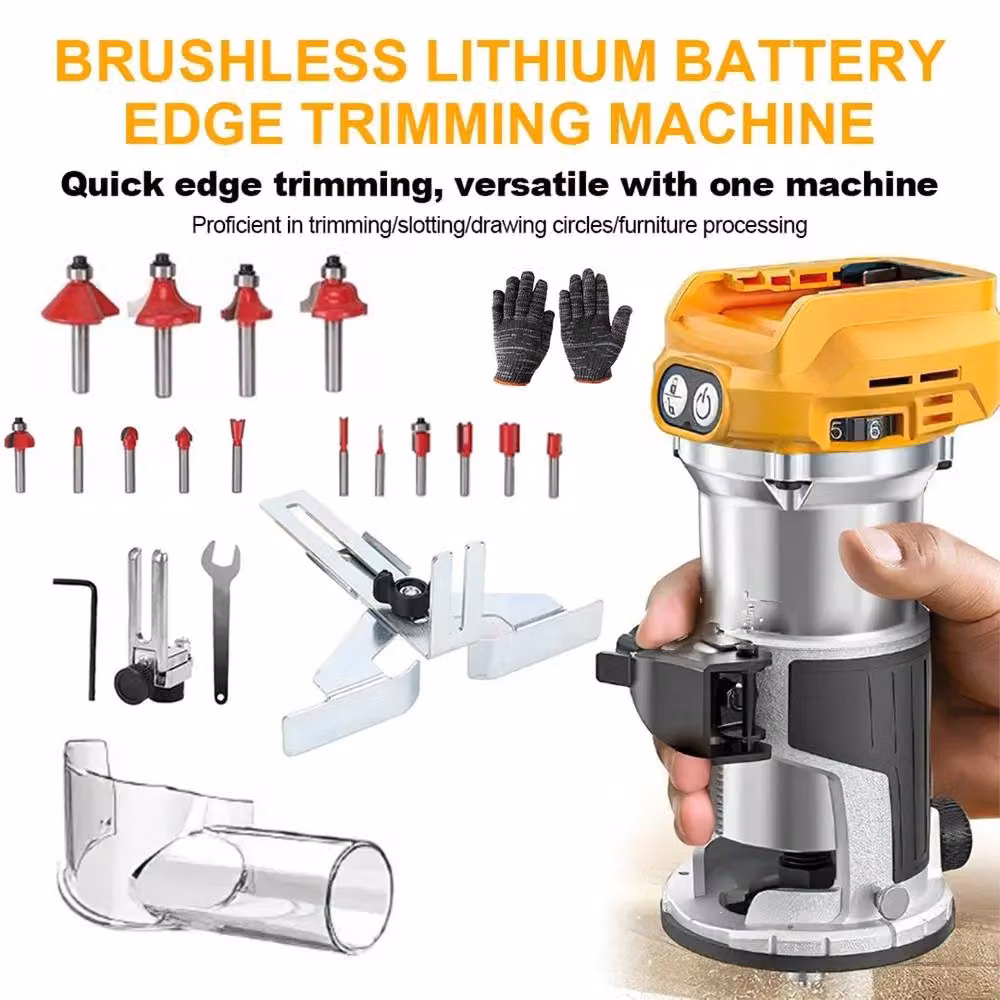 Hinsinc Multicolour Cordless Compact Benchtop Router for DeWalt 18V 20V Battery Woodworking Tool – 3