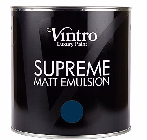 Vintro Luxury Matt Emulsion Multi Surface Paint in Blacky Blue, 2.5L – 2