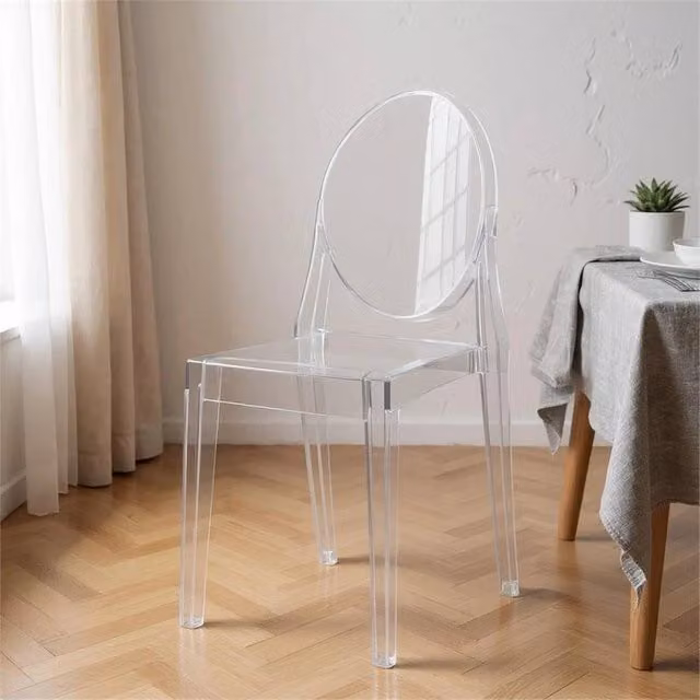 Nordara Clear Acrylic Ghost Dining Chair, Transparent – 1