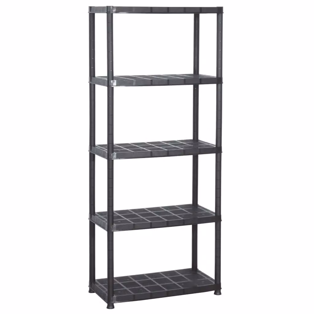 Berkfield Home 5-Tier Plastic Storage Shelf in Black, W/D/H: 71 x 38 x 170 cm – 2