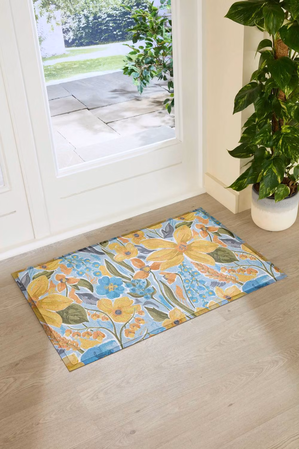 Artsy Mats Yellow Floral PVC Doormat, W/D: 60 x 90 cm – 2