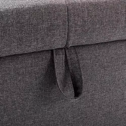 More4Homes Newport Reversible Fabric Corner 3 Seater Sofa Bed with Storage in Grey – 4