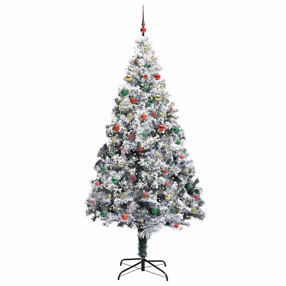 Berkfield Home White PVC Christmas Tree with 300 LEDs and Stand, Height: 300 cm – 3