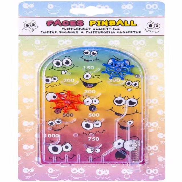 LG-Imports Pack of 12 Emotion Faces Pinball Games in White and Multicolour