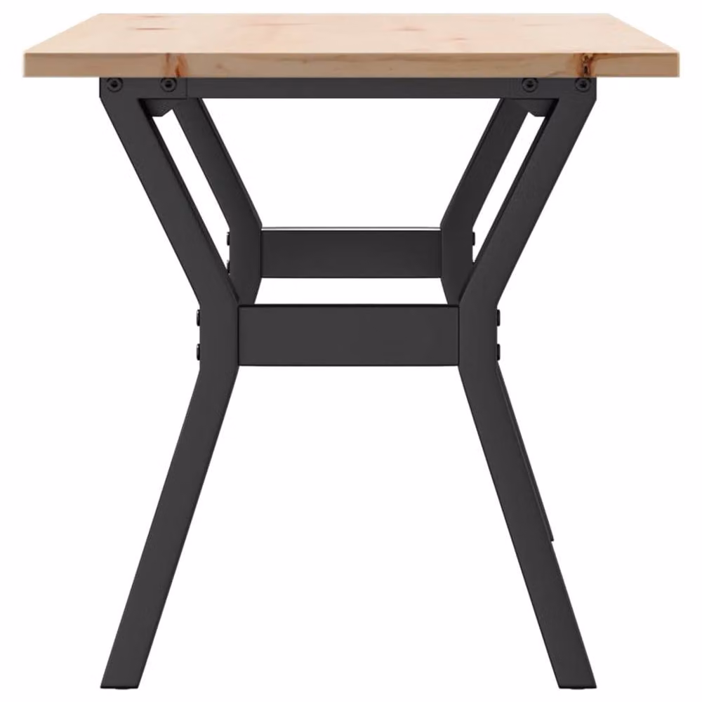 Berkfield Home Y-Frame Coffee Table in Brown Solid Pine and Steel, W: 100 cm, D: 50 cm, H: 45 cm – 3