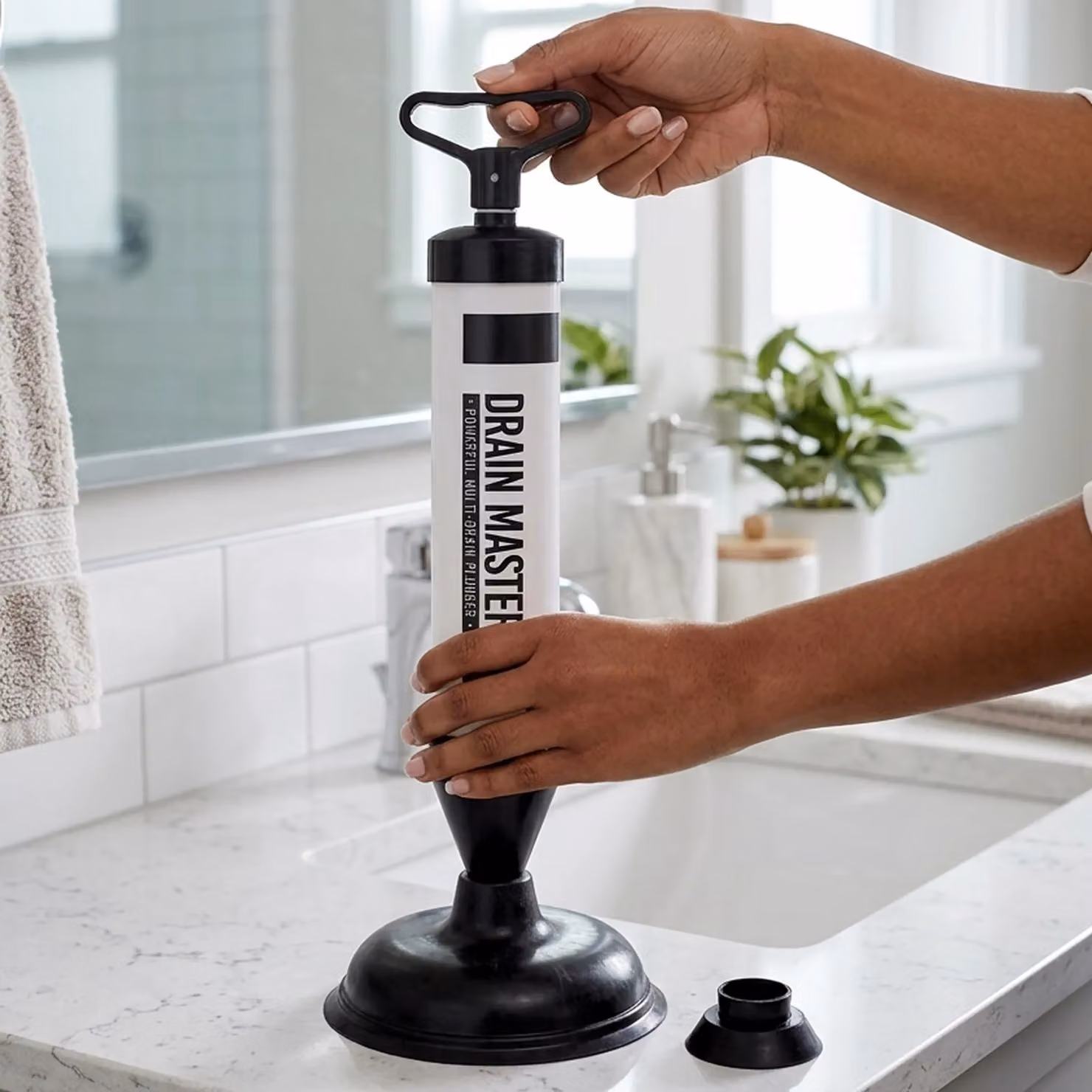 Orsina Unique Drain Master Multi Drain Pump Plunger in Black, W/D/H: 40 x 6 x 6 cm – 6