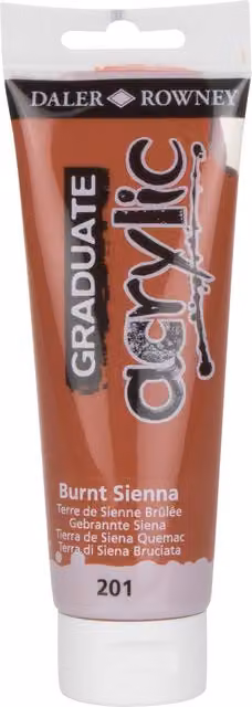 Daler Rowney Graduate Acrylic Paint, Burnt Sienna, 120ml
