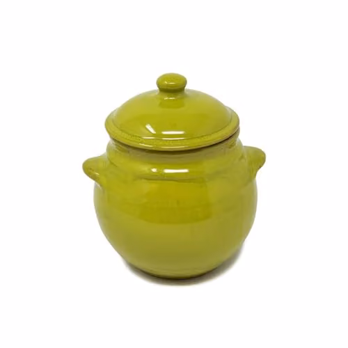 Verano Spanish Ceramics Selena Fully Dipped Ceramic Storage Jar Set of 3 with Lids, Lime Green, Height: 15 cm