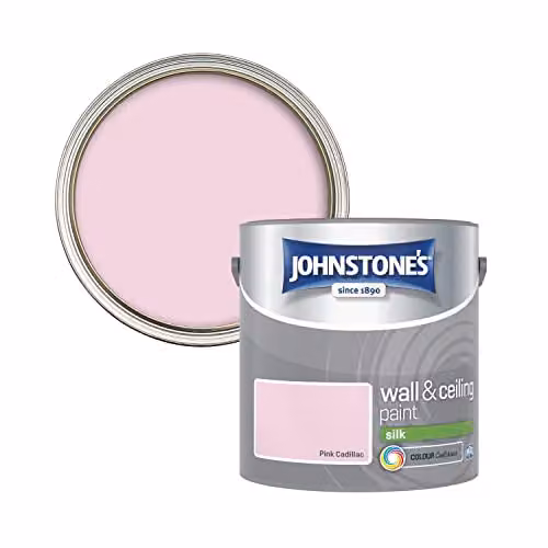 Johnstone's Silk Emulsion Wall and Ceiling Paint, Pink, 2.5l – 2
