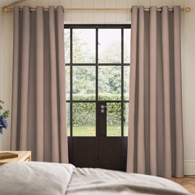 Ante Decor Virtus No Joins Soft Dim Out Made To Measure Velvet Curtains in Latte Beige