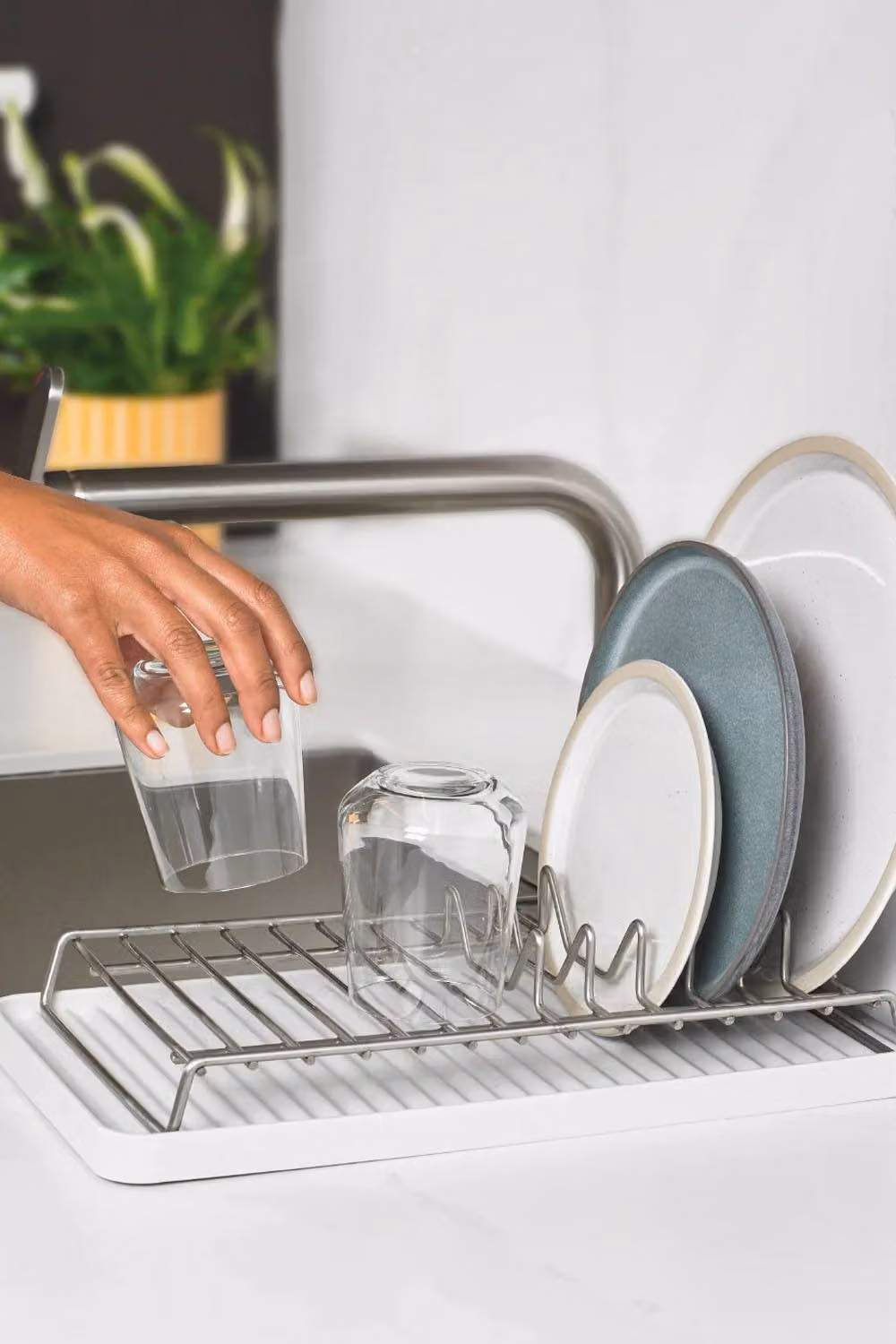 ReBorn Stone Cutlery Drainer and Sink Tidy Set in White – 2
