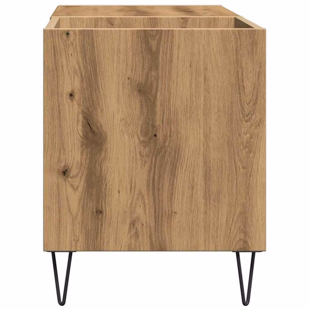 Berkfield Home Artisan Oak Record Cabinet in Brown, W: 84.5 cm, D: 38 cm, H: 48 cm – 4