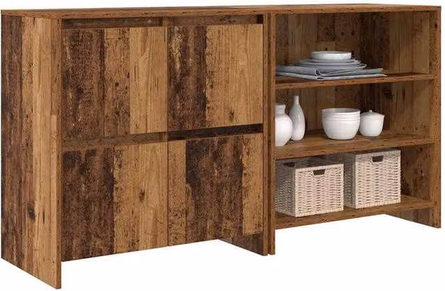 Berkfield Home 2-Piece Rustic Sideboard Set in Brown Old Wood, W/D/H: 70 x 41 x 75 cm – 1