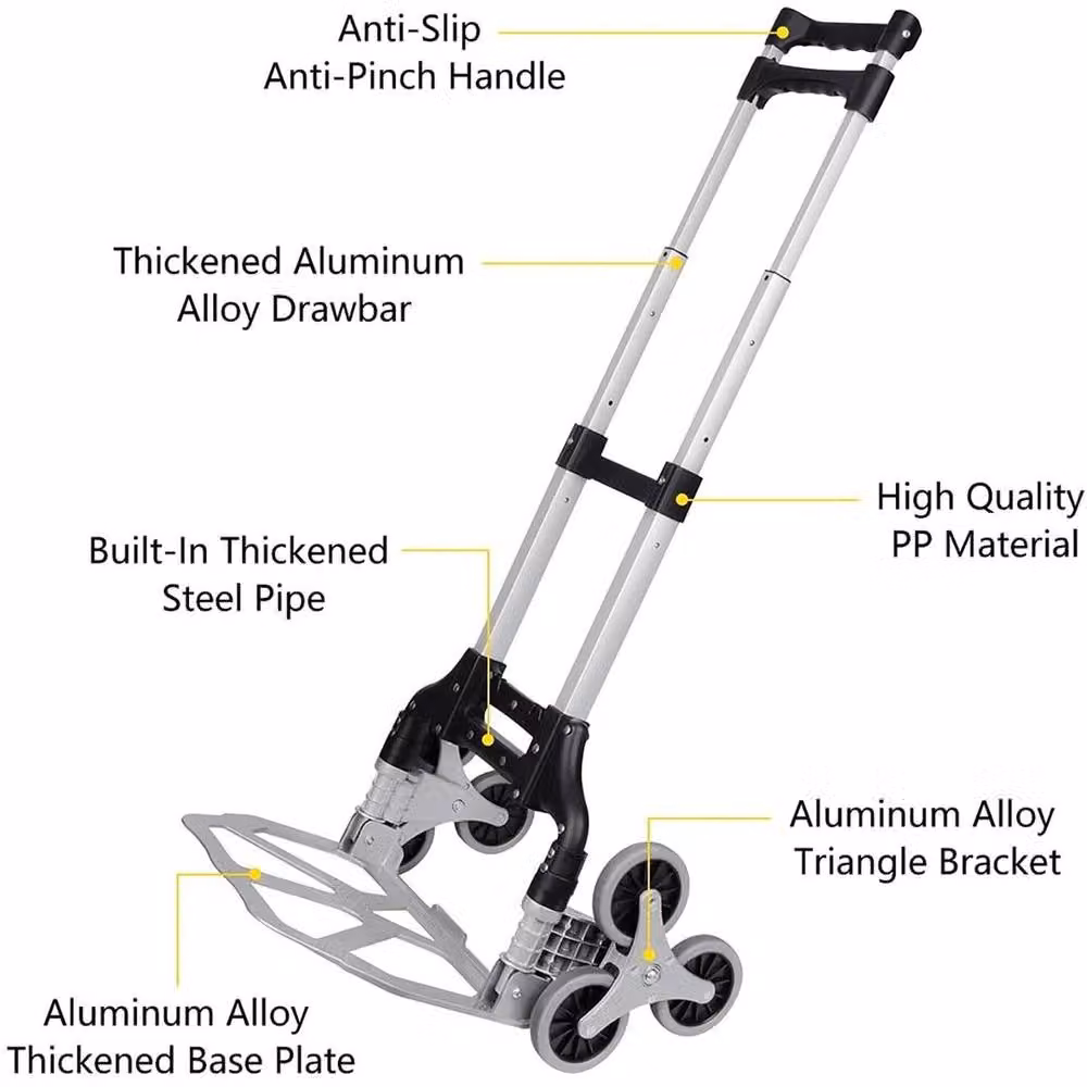 Kelvenix Heavy Duty Folding Sack Truck Industrial Hand Trolley in Silver, W: 52 cm, H: 1000 cm – 2