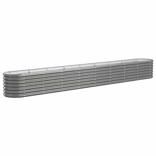 vidaXL Grey Galvanised Steel Garden Raised Bed W/D/H: 332 x 40 x 36 cm – 1