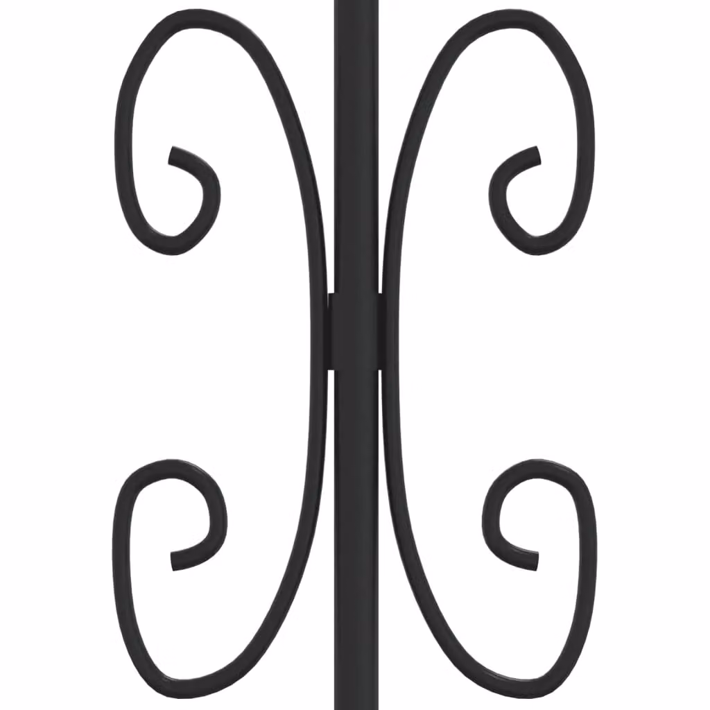 Berkfield Home Spear Top Fence Gate in Black Powder-coated Steel, W: 305 cm, H: 198 cm – 3