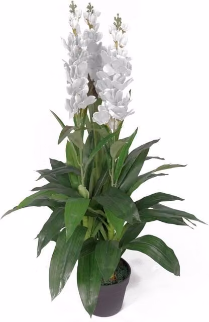 Leaf Design UK White Artificial Potted Orchid Plant, Height: 100 cm