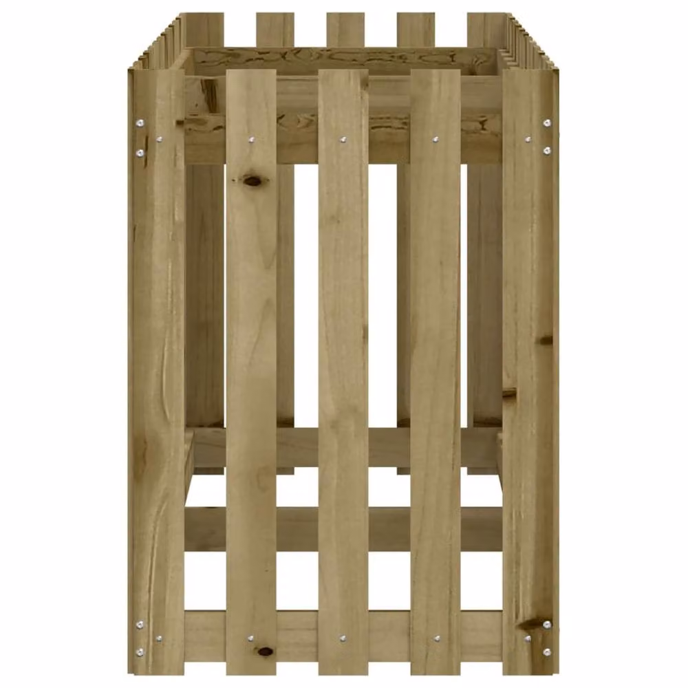 Berkfield Home Garden Raised Bed with Fence Design in Brown Impregnated Pine Wood, W/D/H: 150 x 50 x 70 cm – 4