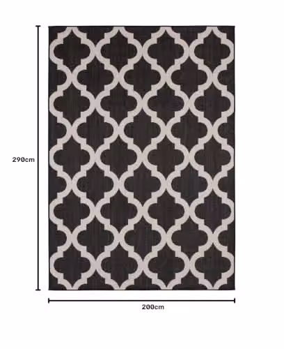 THE RUGS Black Geometric Indoor and Outdoor Area Rug, W/D: 200 x 290 cm – 2