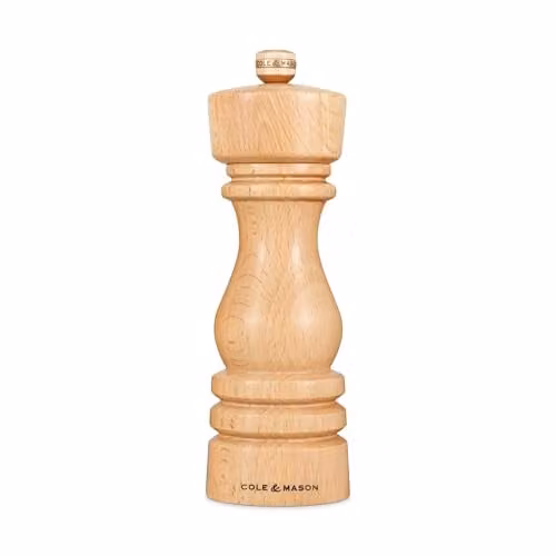 Cole & Mason Salt Grinder in Brown Beech Wood, Height: 18 cm