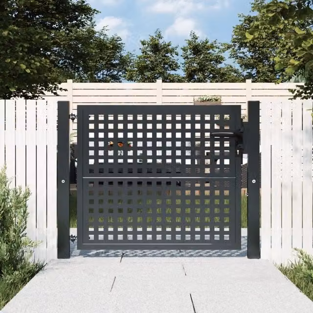 Berkfield Home Steel Wire Mesh Garden Gate in Anthracite, W: 105 cm, H: 125 cm – 1