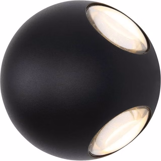 Netlighting Slice Modern Outdoor Wall Lamp in Matt Black with Transparent Glass Shade, LED 3000K Warm White, IP54 Rated – 1