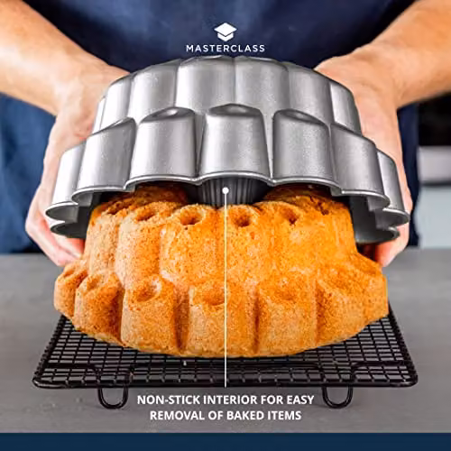 MasterClass Non-Stick Cast Aluminium Cake Tin, Grey, 24cm – 4