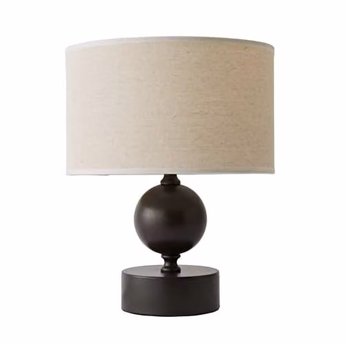 ValueLights Anthony Candlestick Table Lamp with Beige Linen Drum Shade and Bulb – 3