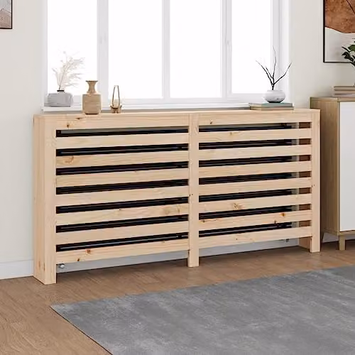 vidaXL Solid Pine Wood Radiator Cover in Brown with Additional Shelf Space, W/D/H: 169 x 19 x 84 cm – 2