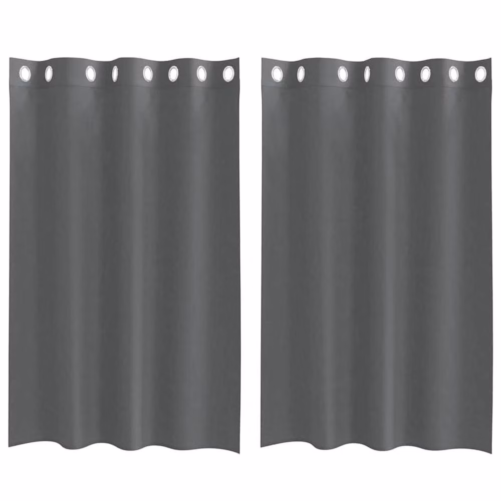 Berkfield Home Dark Grey Voile Fabric Curtains with Eyelets, 2 Pack, W: 140 cm, H: 175 cm – 2