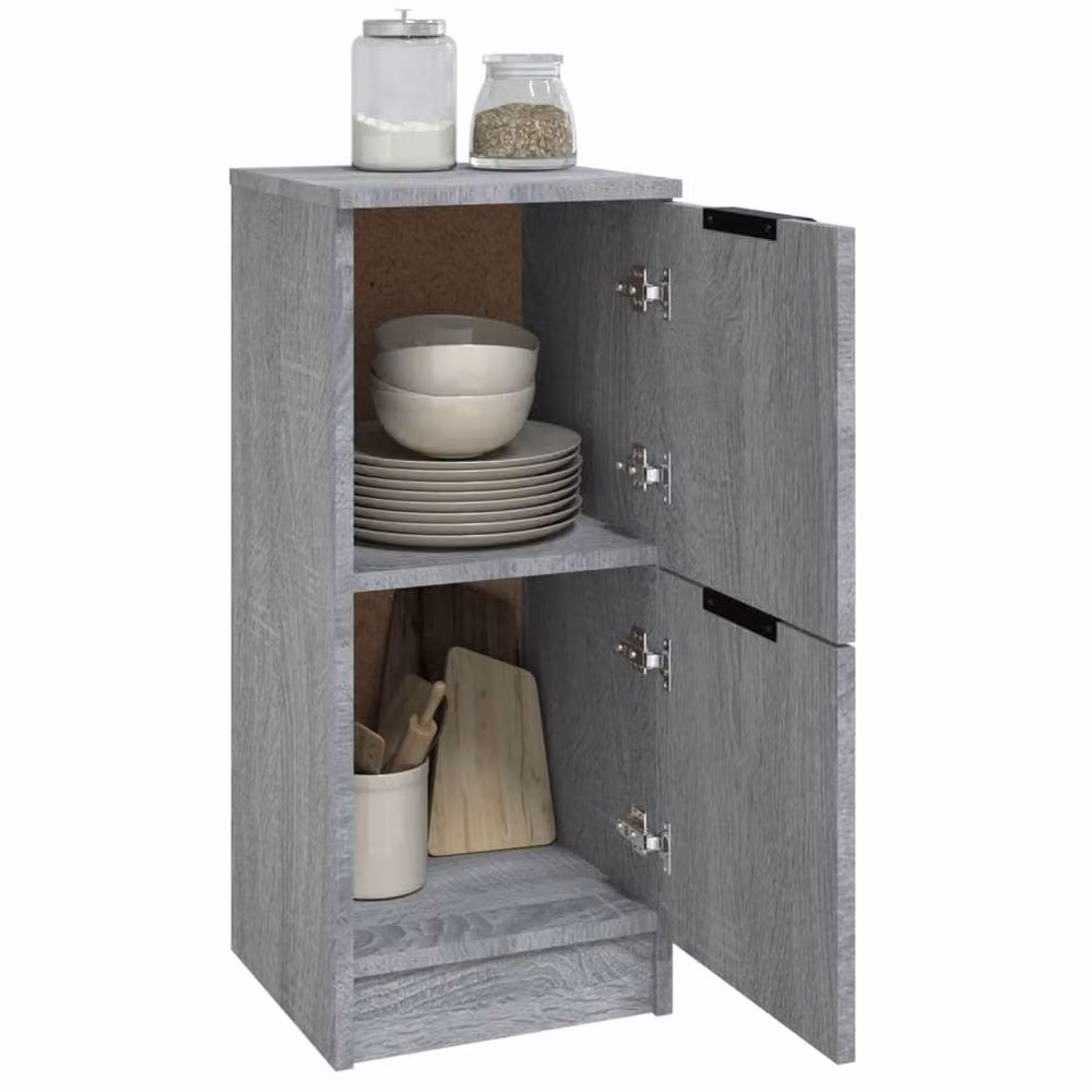 Berkfield Home Set of 2 Modern Grey Sonoma Sideboards in Engineered Wood W/D/H: 30 x 30 x 70 cm – 3