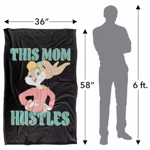 Warner Bros. Looney Tunes Lola This Mom Hustles Mother's Day Super Soft Silky Touch Fleece Throw Blanket, Multicolour, W/D/H: 91 x 147 cm – 4
